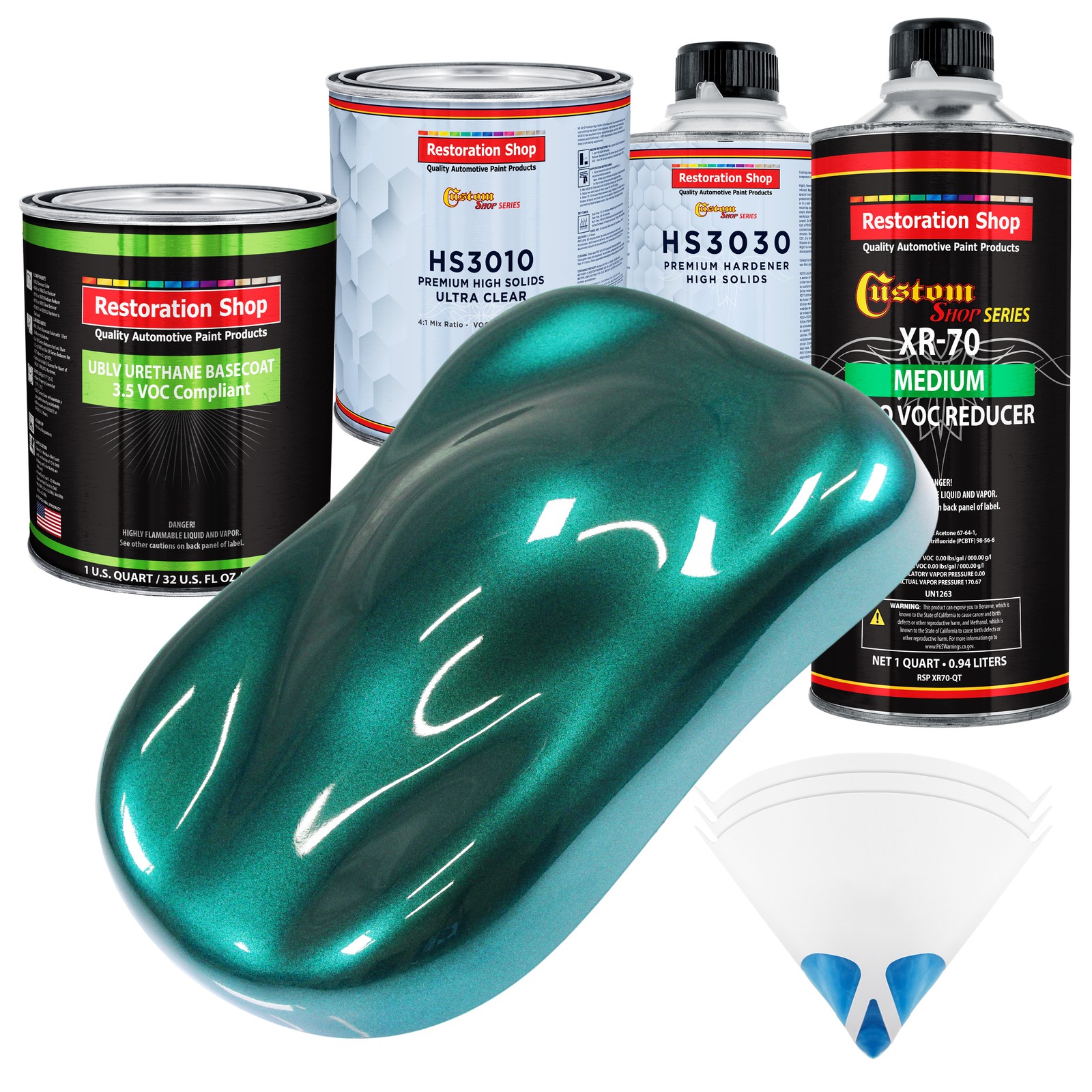 Dark Teal Metallic Low VOC Urethane Basecoat Auto Paint Kit
