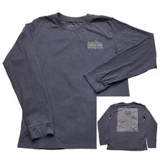 Patagonia Kids Size 12 Gray Long Sleeve Graphic T Shirt Mountains Organic Cotton