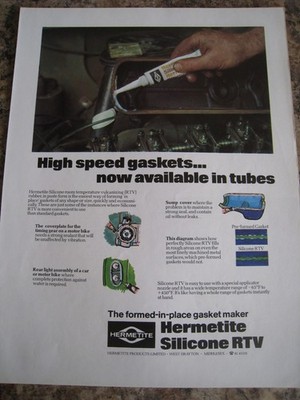 HI SPEED DICHTUNGEN HERMETITE SILIKON RTV VERFÜGBAR IN RÖHREN 1973 WERBEDATEI 58