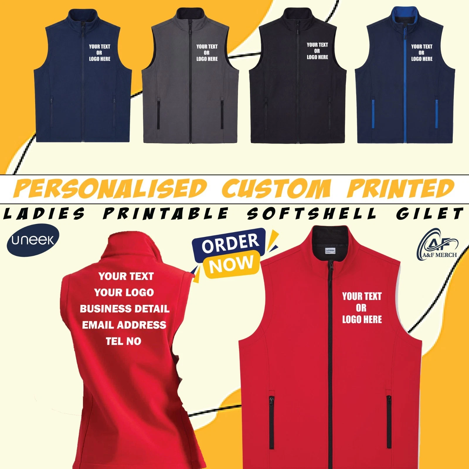 Personalised Custom Ladies Printable Softshell Gilet Bodywarmer Workwear Vest
Opens in a new window
