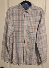 George Classic Fit Long Sleeve Button Down Pink Plaid Shirt - Size L 42-44 