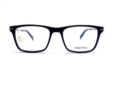 New Nautica Blue Rectangular Glasses Silver Temples N8134 412 518 54 18 145