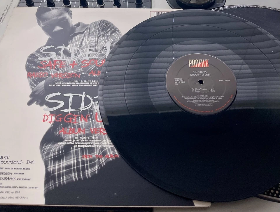 DJ Quik – Safe + Sound OG 1995 Press 12" PROMO in Picture Cover VG+/VG - Image 2 of 2