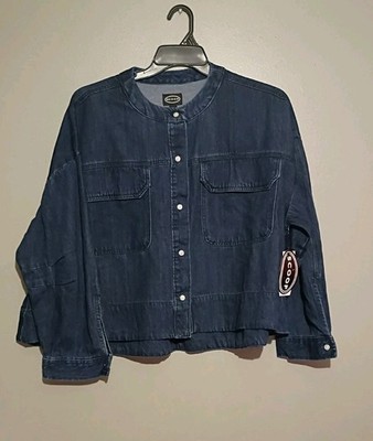 Scoop Women's and Women's Plus Cropped Oversized Button-Down Shirt, Sizes L