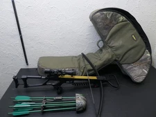 Vintage Barnett Veloci Speed Glass Crossbow Pro Hunting With Scope Arrows & Case