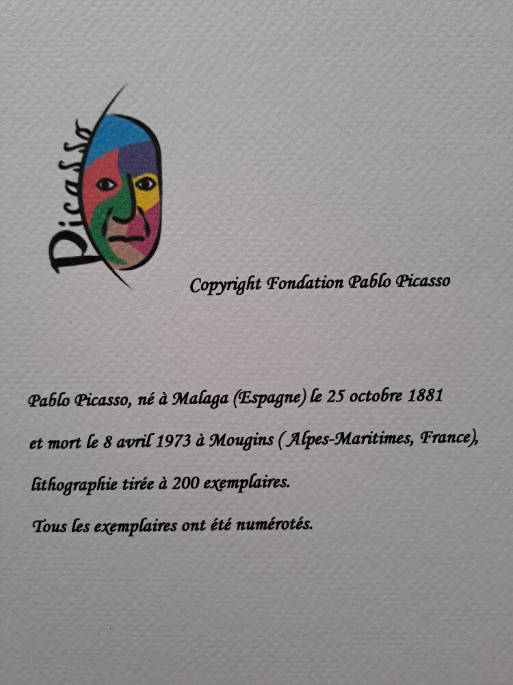 Pablo Picasso - Pablo Picasso, Tête de Femme, gravure originale sur linoléum