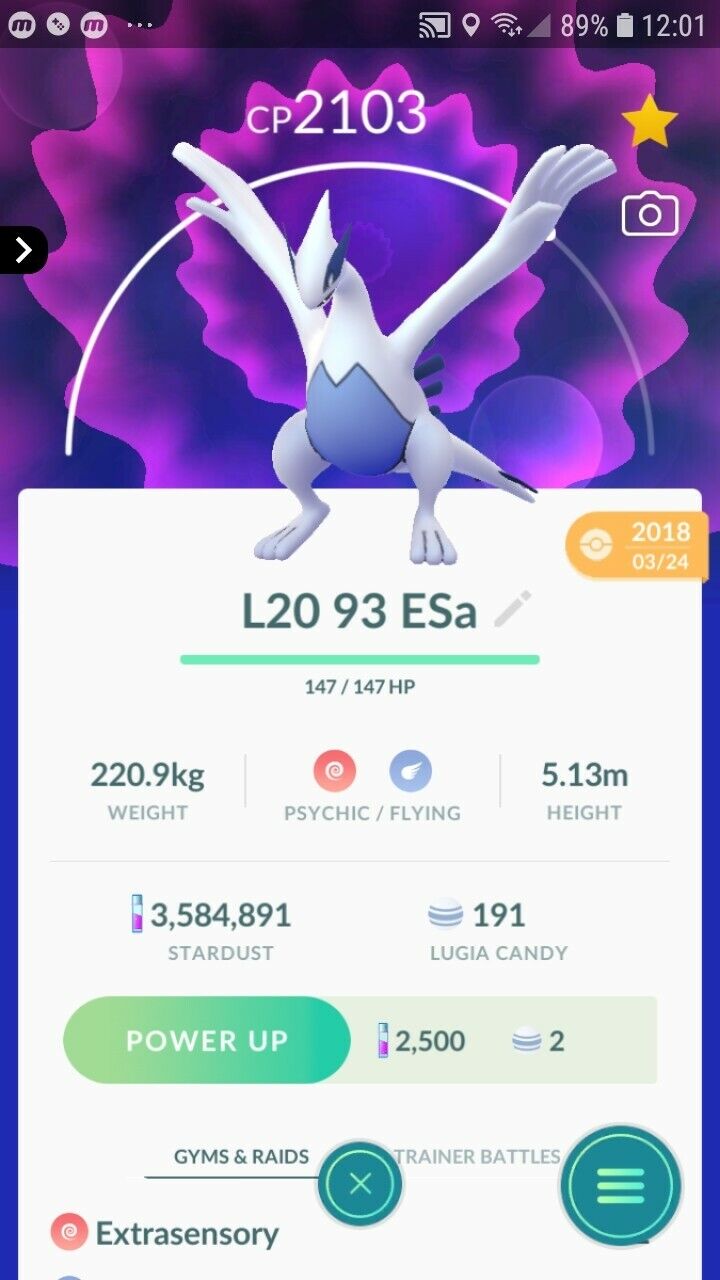 Lugia Pokemon Trade Go