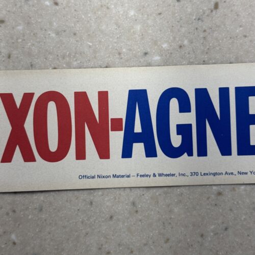 ADESIVO PARAURTI ORIGINALE VINTAGE MAI USATO: NIXON-AGNEW 3 X 10" 1569 - Foto 3 di 7