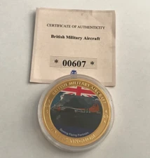 2016 British Military Aircraft Boeing Flying Fortress Medal 24ct Gold-Plated