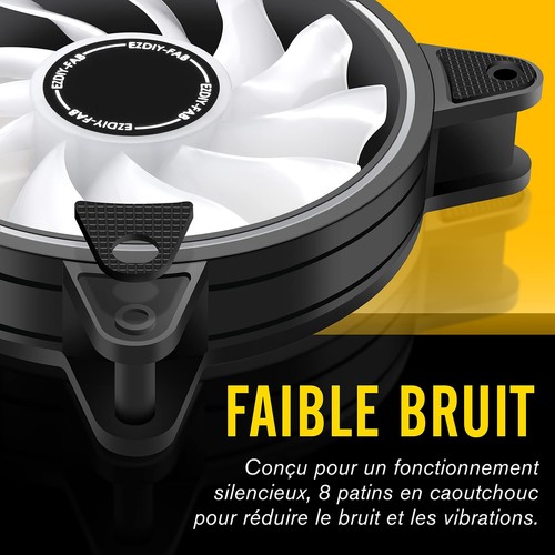 Moonlight Ventilateur de Boîtier RGB 120mm avec Hub Ventilateur et Télécommande Motherboa... - Photo 4/8