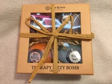 Ginger Lily Farms Therapy Fizzy 4pc Bath Bomb Gift Set, new in box