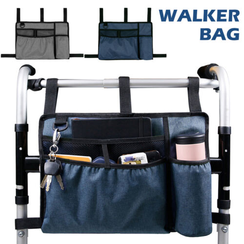Walker Bag with Cup Holder Large Capacity Storage Pouch Wheelchairs shWHQ - Picture 1 of 18