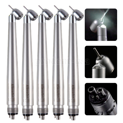 1-5 Pcs Dental 45° Degree LED E-generator High Speed Handpiece Turbine 4Hole ASK