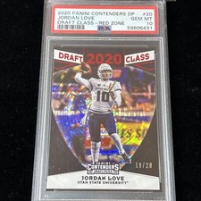 2020 Panini Contenders DP Jordan Love Draft Class Red Zone PSA 10 19/20  POP 1