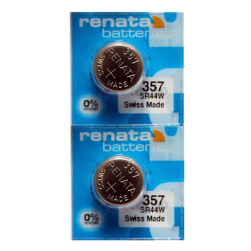 Zegarek Renata 357 SR44W 1.55V z tlenkiem srebra (2 baterie) - Made in Switzerland - Zdjęcie 1 z 7