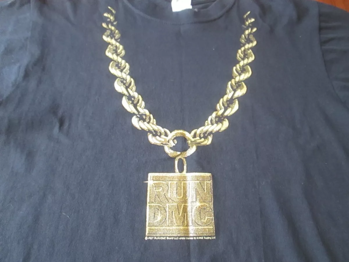  RUN DMC Gold Chain T-Shirt : Clothing, Shoes & Jewelry