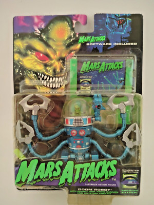 Mars Attacks! Doom Robot Superflex Action Figure w/ Software 1996 Trendmasters 