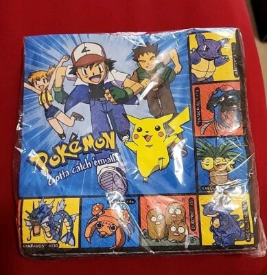 NIP Vintage 1999 DesignWare Pokemon Napkins Package of 16 3-Ply Napkins