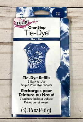 Tulip One-Step Tie-Dye BLUE 3-Easy To Use Refills Snip & Pour Packets