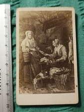 Metzu "The Poultry Seller - Merchants" Antique 19th Century Photo Late 1800s Vintage