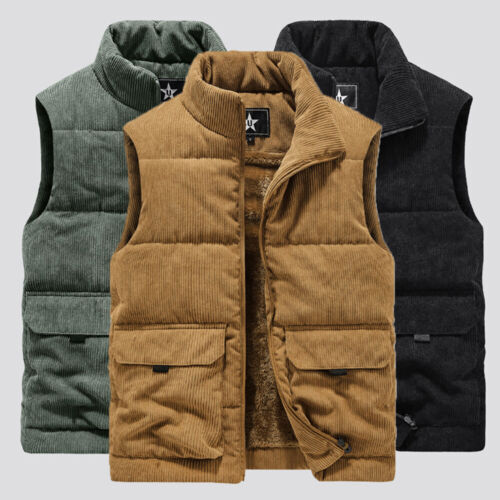 Men's Waistcoats Winter Warm Vest Body Sleeveless Padded Jacket Coat Outwear ❁ - Afbeelding 1 van 23