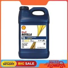 Shell Rotella T6 Full Synthetic 15W-40 Diesel Engine Oil, 2.5 Gallon