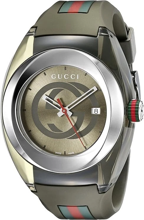 Montre unisexe Gucci SYNC XXL bracelet caoutchouc vert 46 mm YA137106, 137XXL, 15250775