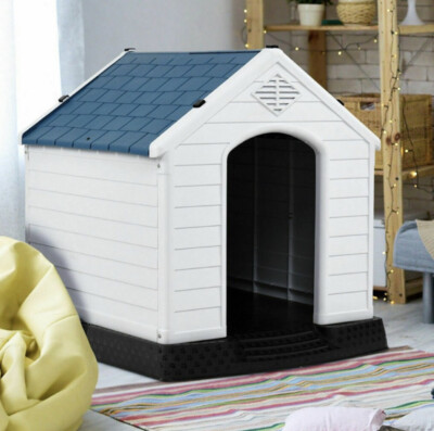 Image showcasing Plastic Dog House Medium-Sized Pet Puppy Shelter Waterproof Ventilate ...