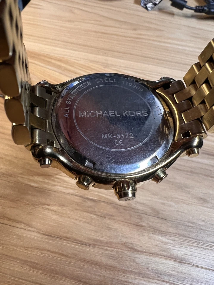 RELOJ MICHAEL KORS MK5172 DAMAS CAMILLE PASARELA CRONÓGRAFO ORO ACERO INOXIDABLE Foto 2 de 2