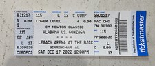 Alabama Basketball Vs Gonzaga Game day ticket Stub. 12/17/2022.