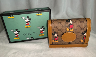 New Authentic Disney X Gucci Mickey Mouse Bifold Card Holder