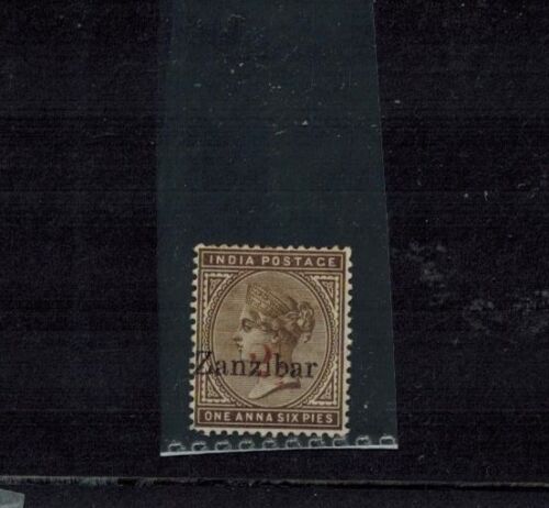 Zanzibar 1895-98 Provisional 2 1/2 Type 6 RED on 1a6p MOG VF SG 29 CV L1500 - Picture 1 of 2