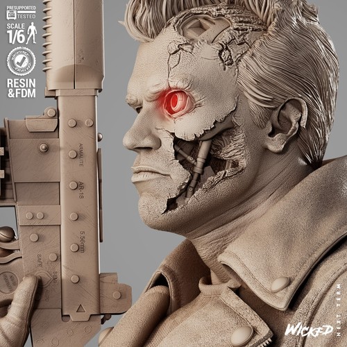 The Terminator Sculpture(300mm) /3D Printed/Unassembled/GK/Wicked - Foto 7 di 15