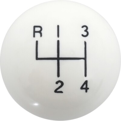 1967-71 Buick, Pontiac Hurst Speed Shift Knob 1-3/4 Inch White w/3/8''-16 Thread