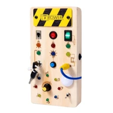 Hot Board Sensory Toys Wooden with LED Light Switch Control Board Children Game