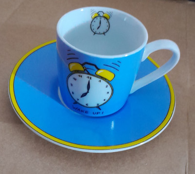 Konitz Kaffee Porzellan Blau Wake Up 85 ml Espressotasse Untertasse