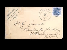 NY WATKINS COVER #114 BOLD "U S" CANCEL, HOTEL CC