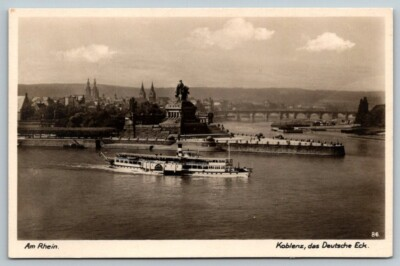 #ad RPPC Koblenz Steamer on The Rhine River Germany Postcard $10.20