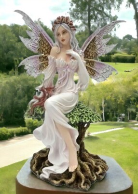 Mystische verzauberte Waldfee Resin Figur elegant Sammlerstück Fantasy Deko