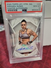 Amanda Nunes Auto /91 2020 Topps UFC Striking Signatures PSA 10