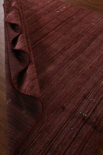 Stylish and Durable Gabbeh Rug Red Hand-knotted Silk 8x10 ft - Picture 15 of 19