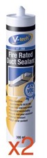 2 x Fire Rated Duct Sealant 300ml Grey Plus 2 Nuzzles