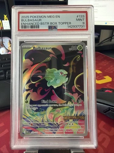 Pokemon Mega Evolution Base #133 Stamped Box Topper Bulbasaur PSA 9 Mint