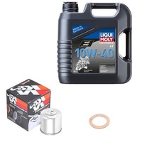 K&N ÖLfilter Set Liquimol 10W-40 4L FüR Triumph Trophy 1215 Se Abs V13VH Bj.2016
