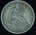 1864-S .50C Seated Liberty Silver Half Dollar VF - 25176