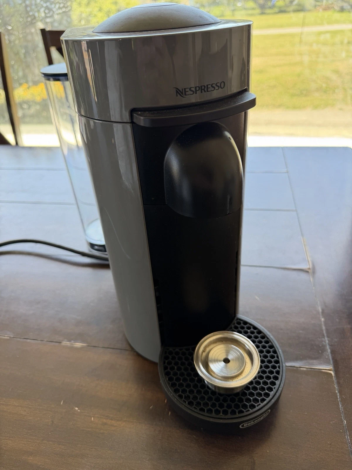 Nespresso DeLonghi ENV150GY VertuoPlus Espresso Machine, Gray And Reusable Pod