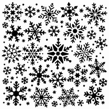 Really Great Stencils, Snowflakes Collage 1 Stencil, 8x8", Christmas, Background