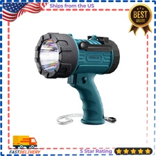 Rechargeable Spotlight IP67 Waterproof 90000 Lumen LED Handheld w Foldable Stand