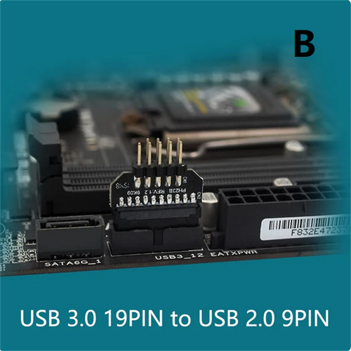 Black Panel Plug-in Adapter Computer Mainboard USB3.0 19/20pin To USB2.0 9pin - Photo 12/15