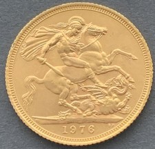 1976 Gold Sovereign coin